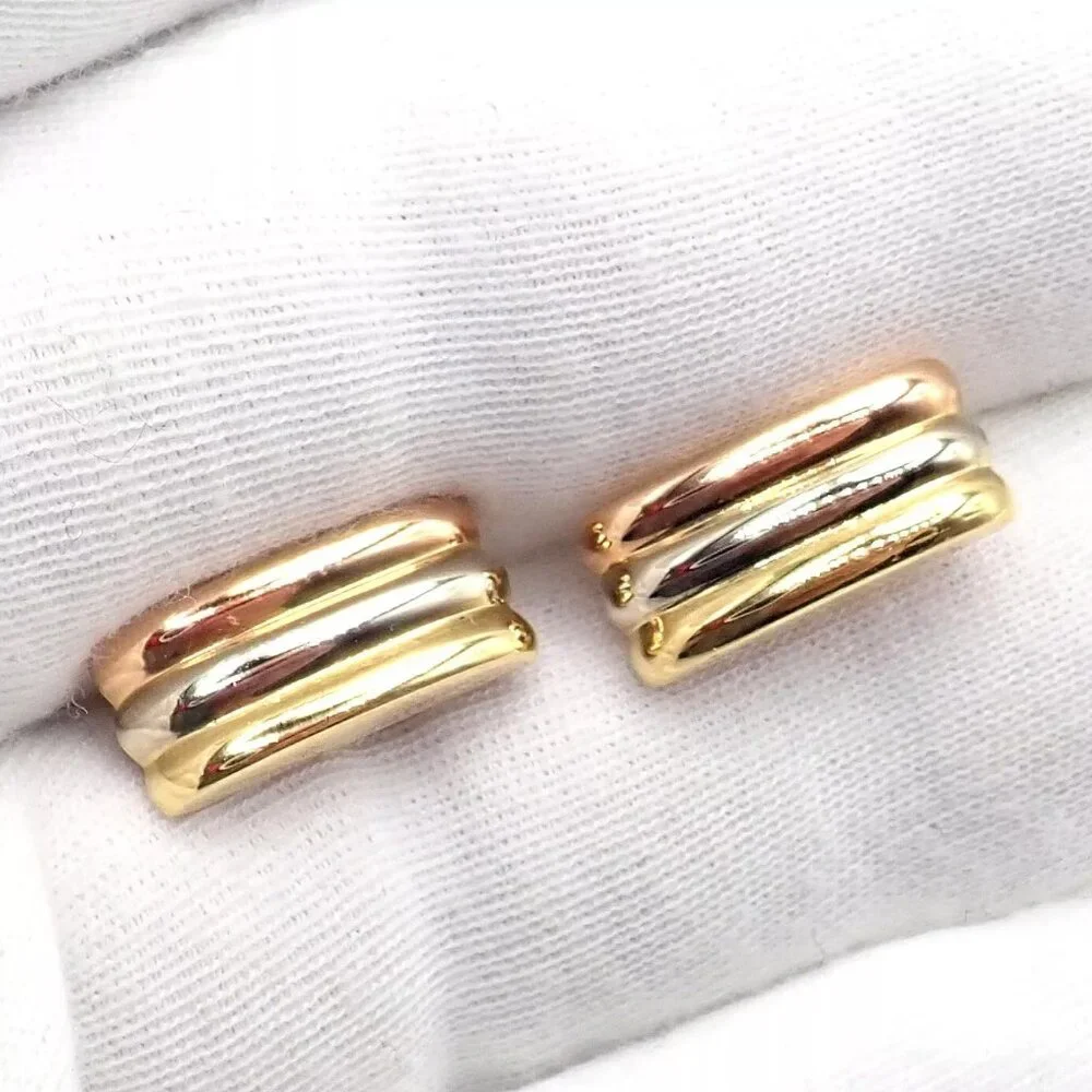 Rare! Vintage Authentic Cartier Trinity 18k Tri-Color Gold Cufflinks